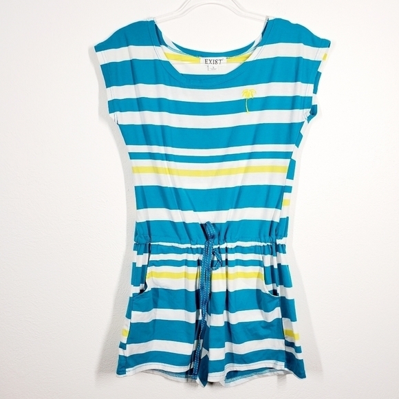 EXIST CAP SLEEVE STRIPED ROMPER - Picture 1 of 8